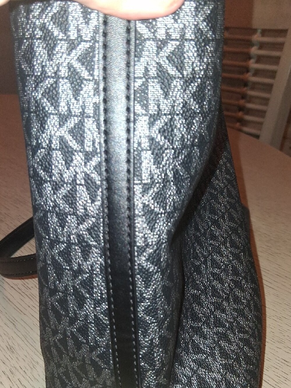 Michael Kors Black MK Logo Chain-Accent Tote 10x14x5 Approx. Measurements - Picture 12 of 13